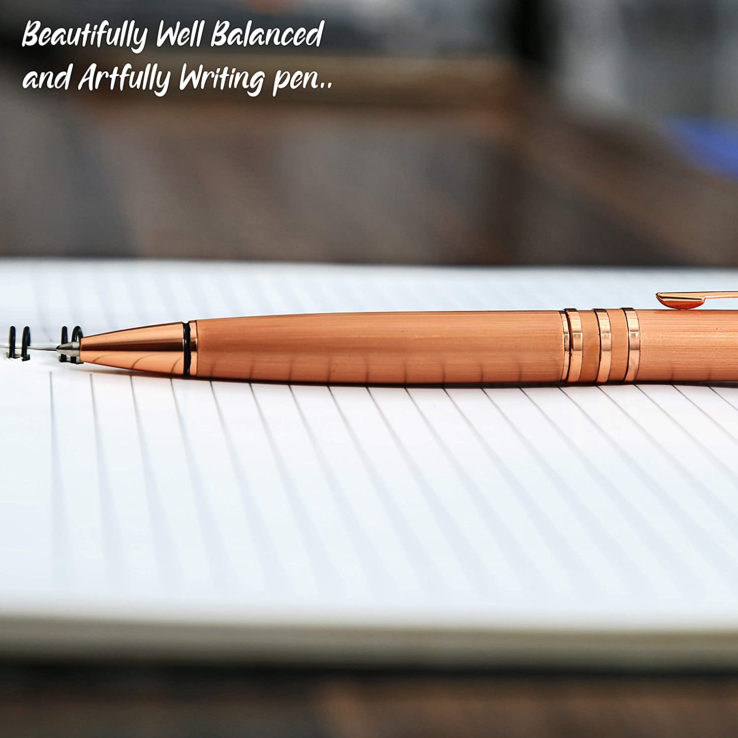 Metal Gold Ballpoint Pen - Elegant Gift for Beginners and Professional Writers - Pack of 2