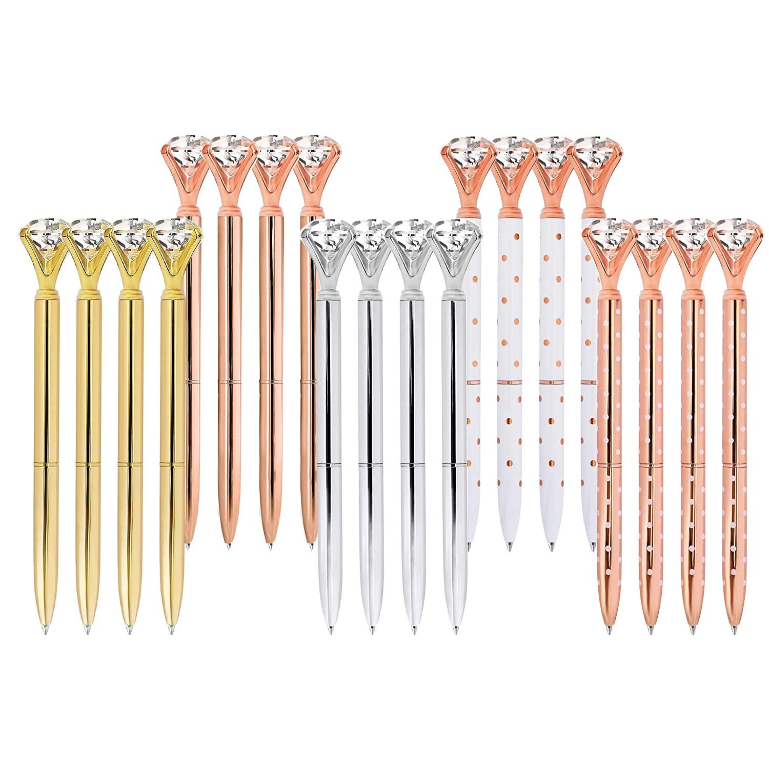 ETCBUYS Multi-Color Diamond Ballpoint Pen for Stylish Fancy Office Supplies- 20 Pack
