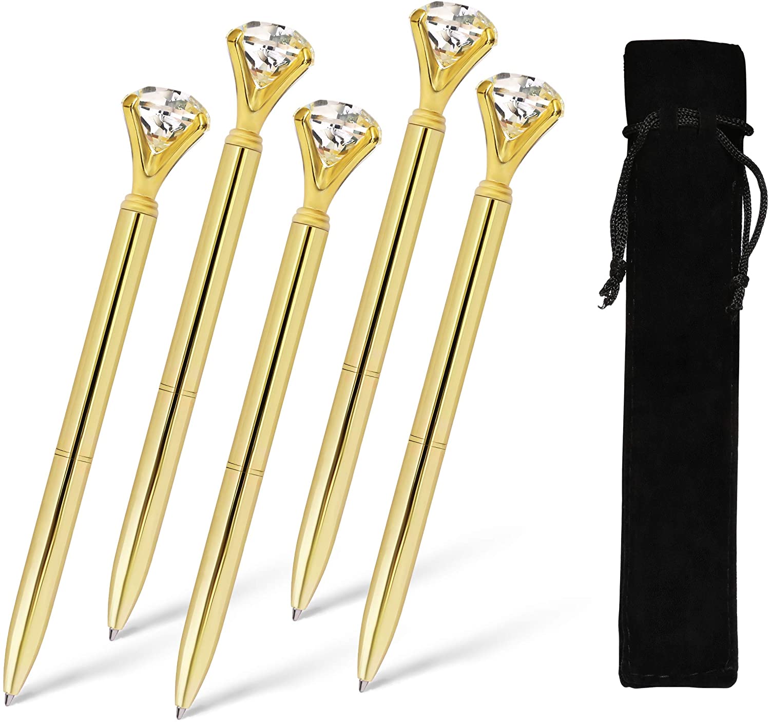 Diamond Ballpoint Pen - 5-Pack Gold